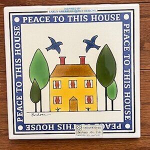 Besheer Art Tile Trivet- Peace To This House